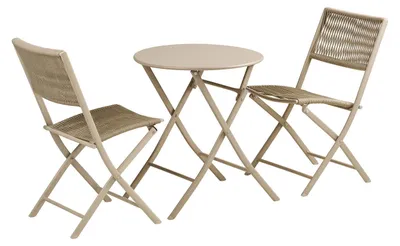 Immagine prodotto di Set da caffè Arja 1 tavolo 2 sedie taupe.