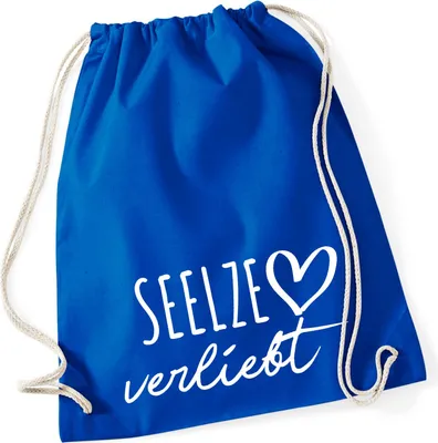 Produktbild von Huuraa Turnbeutel Seelze verliebt 12 Liter Bright Royal Baumwolle Rucksack Geschenkidee