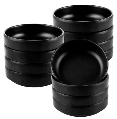 Melamin-Dipschalen-Set, 12 Stück, schwarz, stapelbar, Ø 8,7 cm