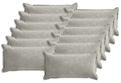 Productafbeelding van vidaXL Kussenhoezen, 12 stuks, HOUTEN, lichtgrijs, 40 x 80 cm, chenille