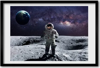 Produktbild von Bild 60x40 MDF-Rahmen, Wandkunst Astronaut