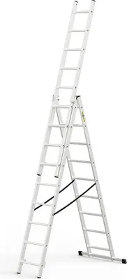Immagine prodotto di Drabest | Scala Alluminio 3 Éléments 3x9 - 150 kg - Antiscivolo - Idéale pour Travaux Domestiques