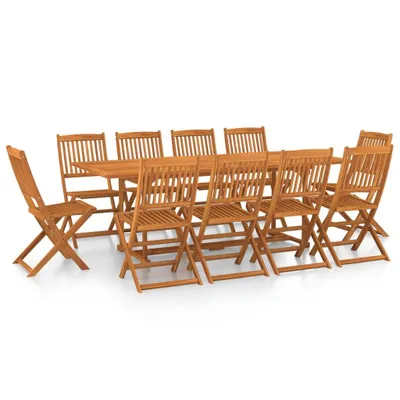 Zdjęcie produktu dla vidaXL 11-częściowy ogrodowy zestaw jadalniany 220x90x75 cm z litego drewna akacjowego