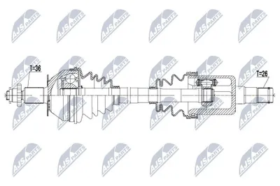 Produktbild von NTY NPW-VW-125 Antriebswelle Vorne Rechts für VW POLO (9N) für SKODA Fabia II Schrägheck (542) Fabia II Combi (545) ROOMSTER (5J) für SEAT