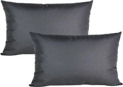 Produktbild von JACK 2er Set 40x60cm Outdoor Kissenhülle Kissenbezug Wasserfest Sitzkissen Lounge Kissen Garten Stuhl Lotus Effekt, Farbe:Anthrazit