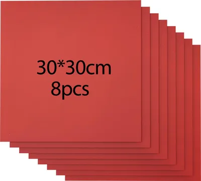 Produktbild von 8 Stück 3mm Rotes Sperrholz 30x30cm – Lackfrei, Farbenfroh für Modellbau, Lasergravur & Laserschneiden