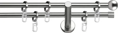 Produktbild von SN Deco - Innenlaufgarnitur Bozen, 16 mm, 2-Lauf, edelstahl optik, 160 cm