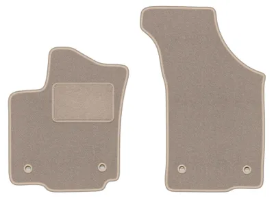Productafbeelding van Velours voormatten voor Volkswagen Phaeton 2002-2016 (sedan) – 2-delig, beige, op maat – Wielganizator LUX