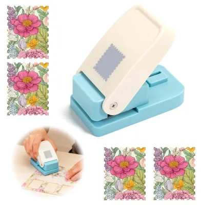 Produktbild von Briefmarken-Stanzer - Quadratischer Locher für Papier - 2,5x2,5 cm - Tragbarer Stamp Cutter