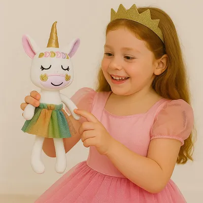 Produktbild von Sweety Toys 13388 Einhorn Stoffpuppe Softpuppe Ballerina Fee Plüschtier Prinzessin 30 cm