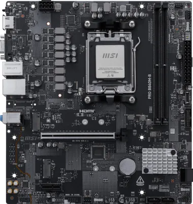 Obrázok produktu pre MSI PRO B840M-B, AMD, Pätica AM5, AMD Ryzen 7000 Series, AMD Ryzen 8000 Series, AMD Ryzen 9000 Series, Pätica AM5, DDR5-SDRAM, 128 GB