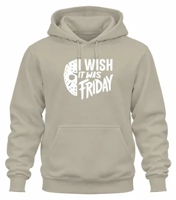 Immagine prodotto di Vorrei che fosse venerdì Horror Maske Freitag13 Grusel Halloween Unisex Felpa con cappuccio Kapuzenpullover, Natur, S