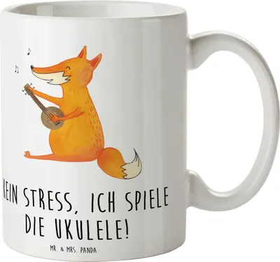 Produktbild von Mr. & Mrs. Panda Kaffeetasse Ukulele Entspannung - Weiß - Geschenk, tasse für kaffee, Melodien, Lieder, Musiker, Musizieren, Musik, Hawaii, Bedruckte, Kaffeebecher