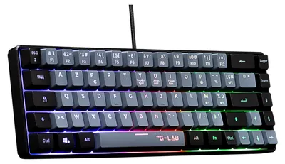 Image de Clavier de jeu 60% semi-mécanique - Rétroéclairage RGB - Connexion USB - Gris et noir