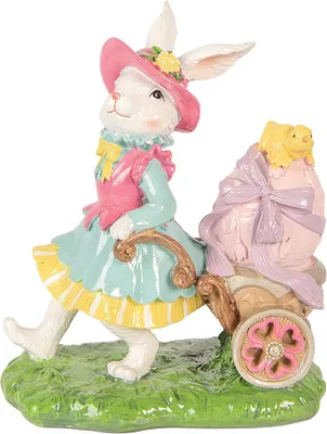 Immagine prodotto di Clayre & Eef Figura decorativa Coniglio 19x11x23 cm Plastica bianca