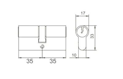 Produktbild von Aqbau® Schließzylinder Profilzylinder 35/35 mm Messing NEU