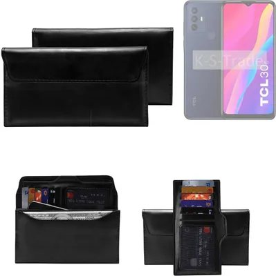 Produktbild von K-S-Trade Handy Hülle kompatibel mit TCL 30 E Schutz Hülle Tasche Schutz Case Handytasche Kunstleder schwarz, 1x