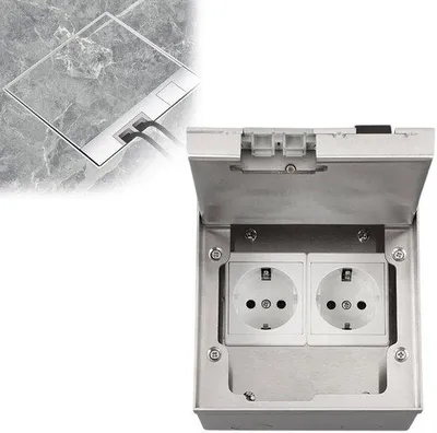 Productafbeelding van Solidchoice - Inbouwstopcontact Waterdicht met RVS Afwerking voor Vloer