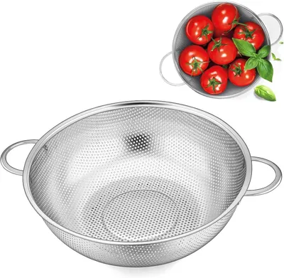 Immagine prodotto di Solidchoice - Colino per pasta in acciaio inossidabile con manico, diametro 22 cm
