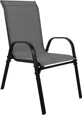 Immagine prodotto di Sedia da giardino per esterni Sedia impilabile in metallo robusto tessile antracite