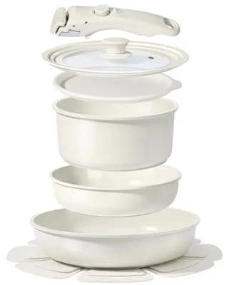 Productafbeelding van Kookgerei, 8-delig, inclusief 18 cm koelkastdeksel, antiaanbaklaag
