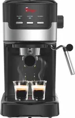Zdjęcie produktu dla Ekspres do kawy espresso i cappuccino 1100 watów, 15 barów, 2 filtry do kawy mielonej, czarny
