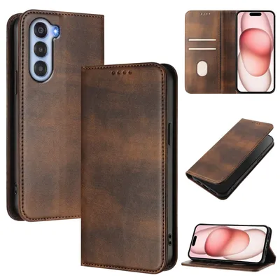 Produktbild von Handyhülle für ZTE Nubia S, Vintage Leder RFID Schutz Kartenfach Standfunktion Magnetische Klapphülle Braun