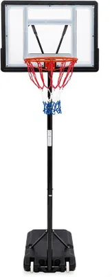 Imagen del producto de Aro de baloncesto - Altura ajustable de 1,6 a 2,1 metros - Sistema de portería portátil - Con ruedas para uso en exteriores