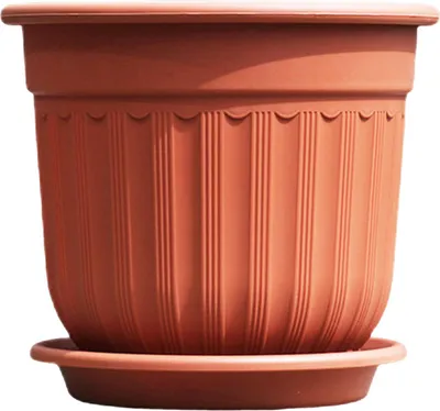 Produktbild von Großer Blumentopf mit Untertasse, einfarbiger Übertopf mit Abflussloch, Gartenrosen-Blumentopf für Orchideen, Sukkulenten und Kräuter im Innen- und Außenbereich