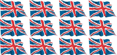 Produktbild von Mini Aufkleber Set - Pack wehend - 50x31mm - selbstklebender Sticker - United Kingdom - Großbritannien - Flagge / Banner / Standarte fürs Auto, Büro, zu Hause und die Schule - 12 Stück