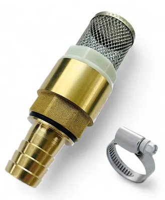 Produktbild von Fußventil Messing mit Rückschlagventil Schelle Saugkorb 3/4 Zoll - Tülle 19mm