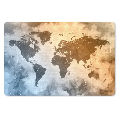Produktbild von MuchoWow® Schreibtischunterlage Weltkarte - Abstrakt - Farben 60x40 cm - XXL Mauspad - Großes Mauspad