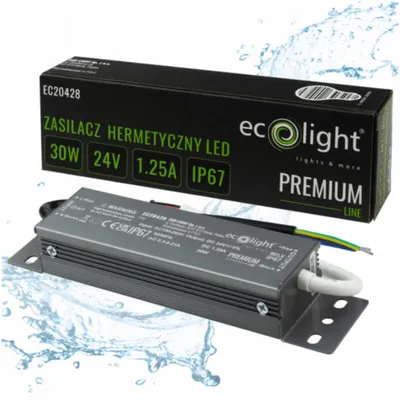 Obrázok produktu pre PREMIUM 30W 24V IP67 hermetický napájací zdroj Eco Light