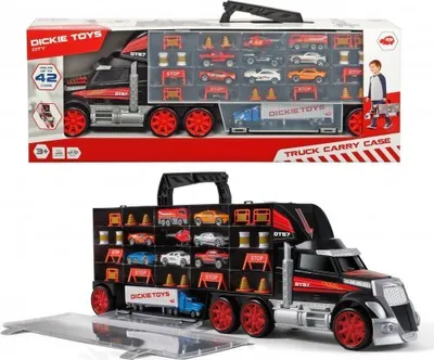 Produktbild von Kufrík Simba Truck Carry Case - Kufrík v tvare nákladného auta s 9 vozidlami dlhými 62 cm