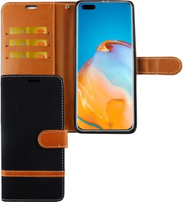 Produktbild von Huawei P40 Pro Handy Hülle Schutz Tasche Case Cover Kartenfach Etuis Schwarz