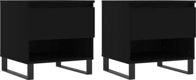 Produktbild von vidaXL Couchtische 2 Stk. Schwarz 50x46x50 cm Holzwerkstoff