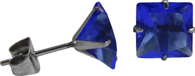 Produktbild von 316L Chirurgenstahl Ohrstecker mit Quadrat in verschiedenen Farben Größe - 6 mm Farbe - Blau