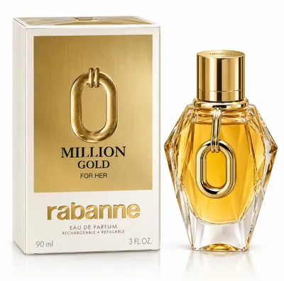 Produktbild von Rabanne Million Gold For Her, Frauen, 30 ml, Nachfüllbare Flasche, Rose, Weiße Blume, Moschus, KI-generiertes Bild