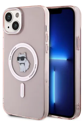 Zdjęcie produktu dla Etui MagSafe do Apple iPhone 15 Plus/14 Plus - Etui na tył Karl Lagerfeld IML Choupette - Różowy