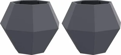 Produktbild von Pflanzkübel 2 pcs Anthrazit 75 x 75 x 60 cm Stahl