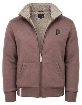 Produktbild von Baumfuchs Herren Sweatjacke mit Teddyfutter in Pflaume, Größe L