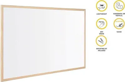 Produktbild von Famanu Whiteboard Magnetisch 60 x 40 cm - Trocken abwischbar für Zuhause oder Büro