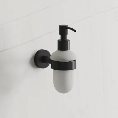 Image de Distributeur de savon Kronenbach Lima 2.0, noir, en verre