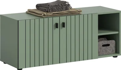 Immagine prodotto di xonox.home Panca di stazione (L/H/D: 106x43x37 cm) Riproduzione verde fumo