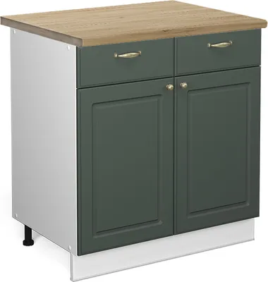 Immagine prodotto di Mobiletto base per cucina Vicco Fame-Line Verde-oro rustico 80 cm , PL Rovere, Model 46964