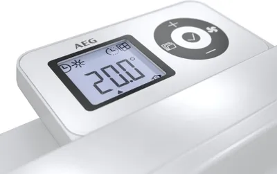 Obrázok produktu pre AEG Nástenný konvektor WKL 2505 pre cca 30 m², elektrické vykurovanie 2,5 kW, LCD, týždenný časovač, detekcia otvoreného okna, 236536