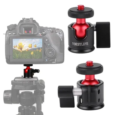 Produktbild von VBESTLIFE Metall 360 Grad schwenkbarer Mini-Kugelkopf 1/4" Schraubbefestigung für DSLR Kamera Aufhelllicht