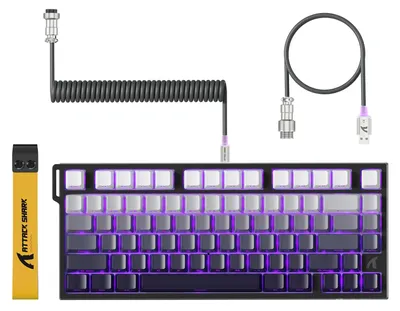 Immagine prodotto di Tastiera da gaming cablata, formato 75%, con cavo LED, illuminazione RGB e switch magnetici