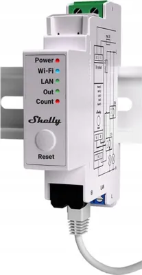 Imagen del producto de Shelly - Rail DIN - "Pro EM 50A" - Contador eléctrico - Incluye 2 bornas de 50A - Función de medición - (Shelly_ProEM_50A)