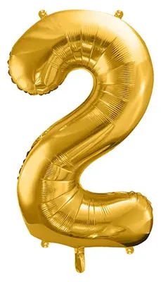 Immagine prodotto di Palloncino in foil Numero 2, 86 cm, oro